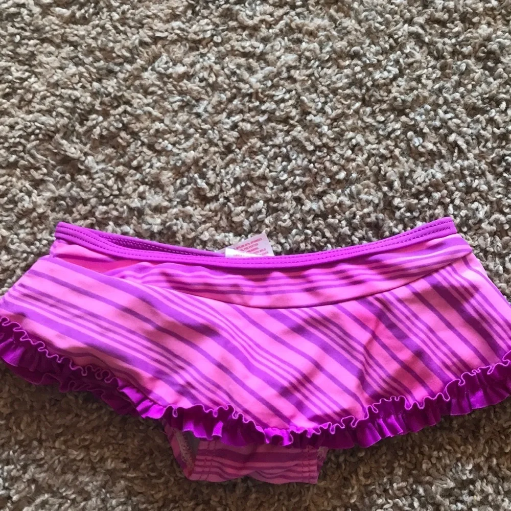 Circo Pink Purple Riffled 2 Piece Bikini Swim